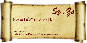 Szedlár Zsolt névjegykártya